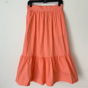 Like New! A New Day 100% Cotton Coral Ruffle Hem Midi Skirt – Size M
